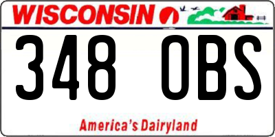 WI license plate 348OBS