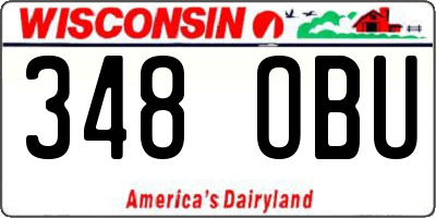 WI license plate 348OBU