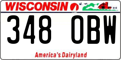 WI license plate 348OBW