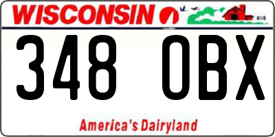 WI license plate 348OBX