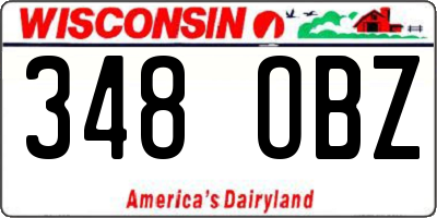 WI license plate 348OBZ
