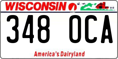 WI license plate 348OCA
