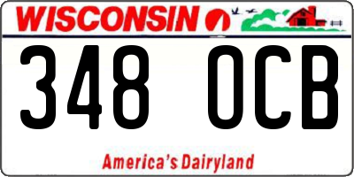 WI license plate 348OCB