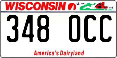 WI license plate 348OCC