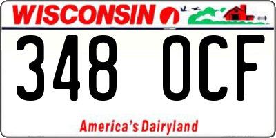 WI license plate 348OCF