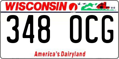 WI license plate 348OCG