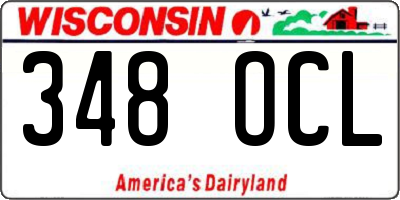 WI license plate 348OCL