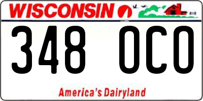 WI license plate 348OCO