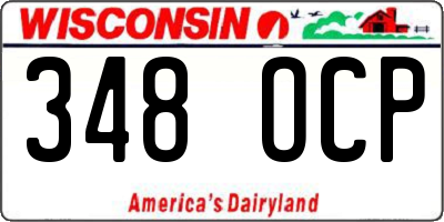 WI license plate 348OCP