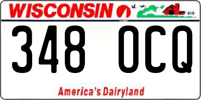 WI license plate 348OCQ