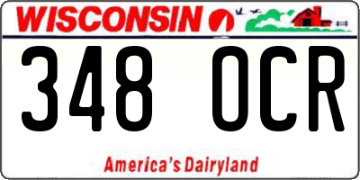 WI license plate 348OCR