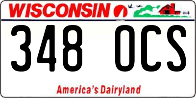 WI license plate 348OCS