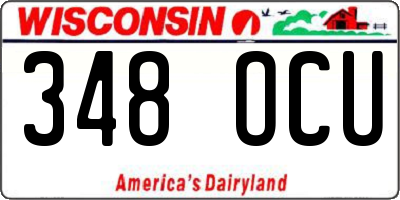 WI license plate 348OCU