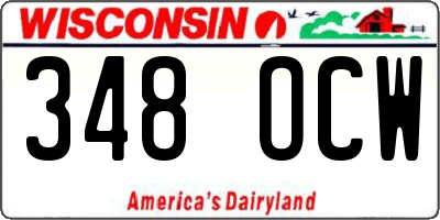 WI license plate 348OCW