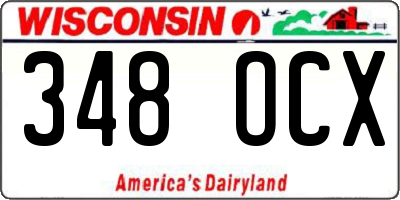 WI license plate 348OCX