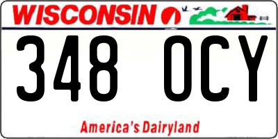 WI license plate 348OCY