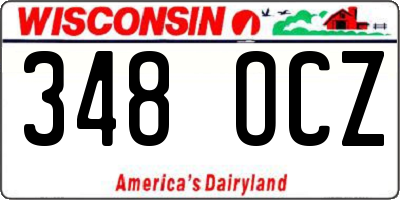 WI license plate 348OCZ
