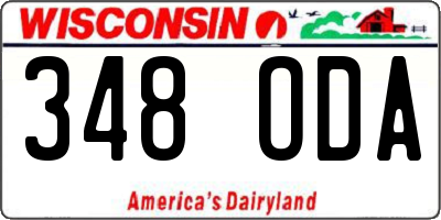 WI license plate 348ODA