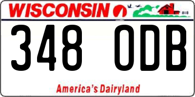 WI license plate 348ODB