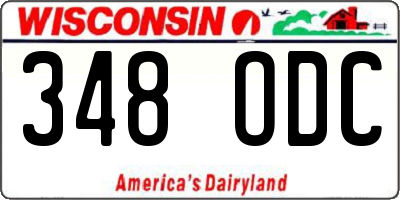 WI license plate 348ODC