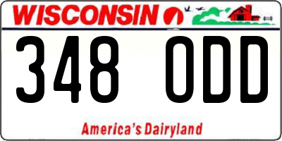 WI license plate 348ODD