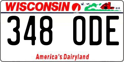 WI license plate 348ODE