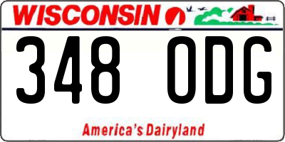 WI license plate 348ODG