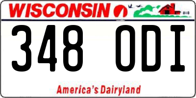 WI license plate 348ODI