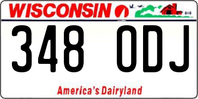 WI license plate 348ODJ