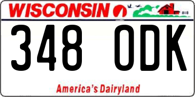 WI license plate 348ODK