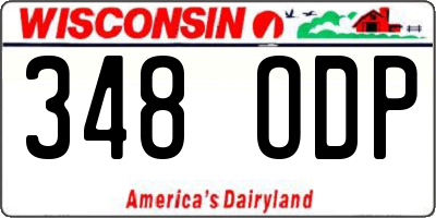 WI license plate 348ODP