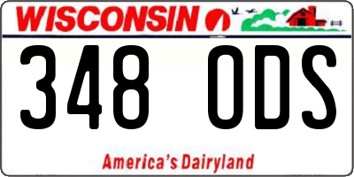 WI license plate 348ODS