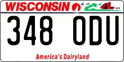 WI license plate 348ODU