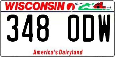 WI license plate 348ODW