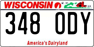 WI license plate 348ODY