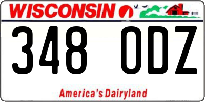 WI license plate 348ODZ