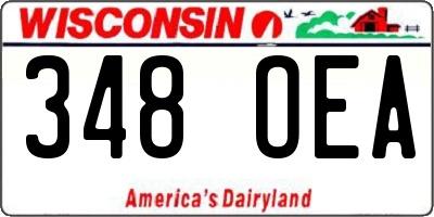 WI license plate 348OEA