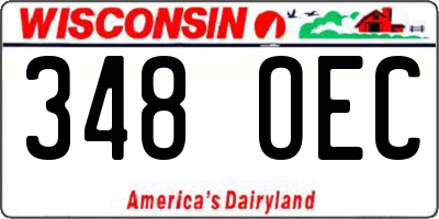 WI license plate 348OEC