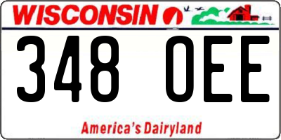 WI license plate 348OEE