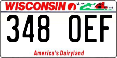 WI license plate 348OEF