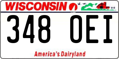 WI license plate 348OEI