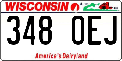 WI license plate 348OEJ