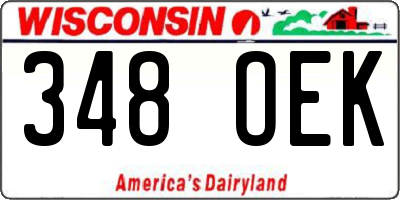 WI license plate 348OEK