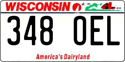 WI license plate 348OEL