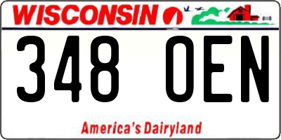 WI license plate 348OEN