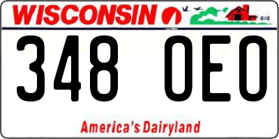 WI license plate 348OEO