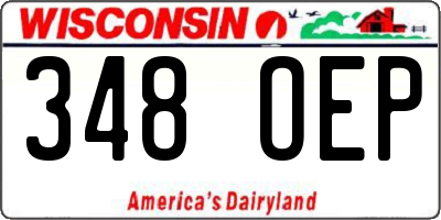 WI license plate 348OEP