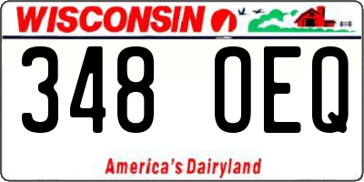 WI license plate 348OEQ