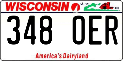 WI license plate 348OER