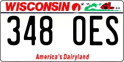 WI license plate 348OES